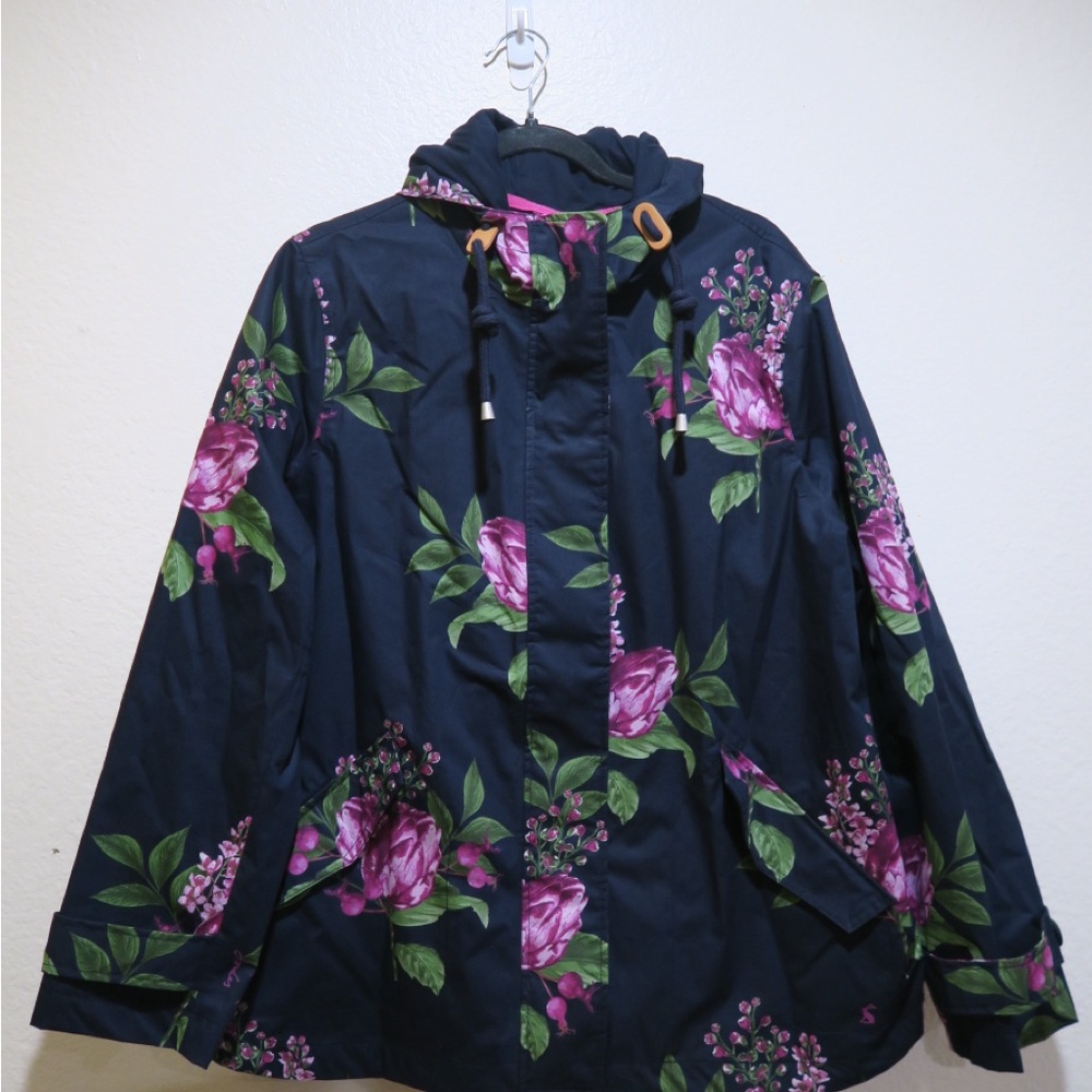 Joules Black and Pink Ski Snow Jacket High Collar